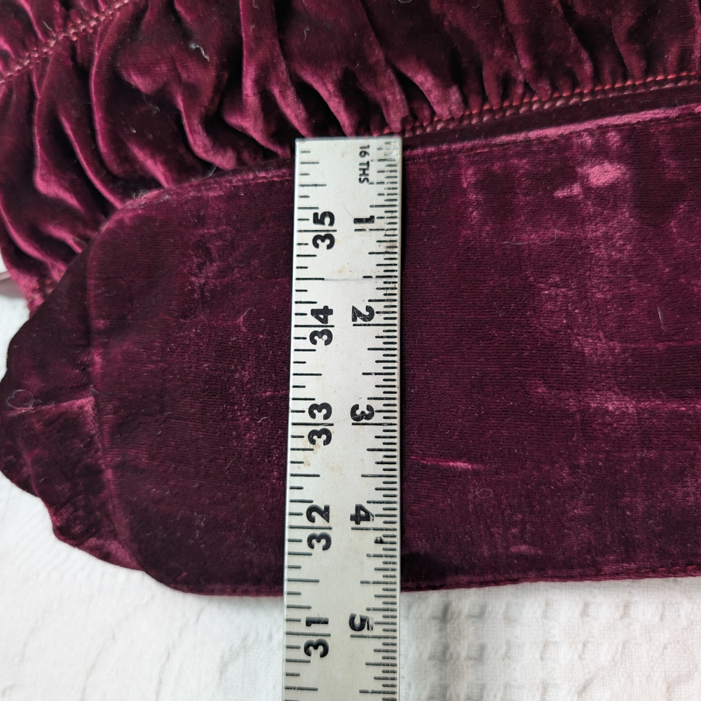 Tumi Velvet Tote Bag in Deep Burgundy with Brown Leather and Gold Hardware - Picture 12 of 13